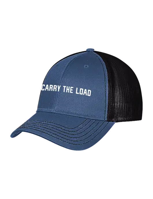 Dark Royal/Black Mesh Trucker Cap Snap Back w/Carry The Load Logo