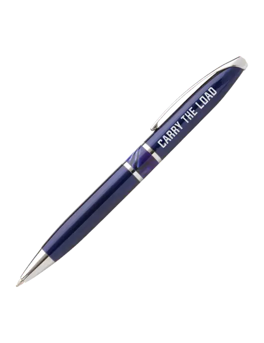 Illusion Navy Pen - Black Ink w/Carry The Load Logo