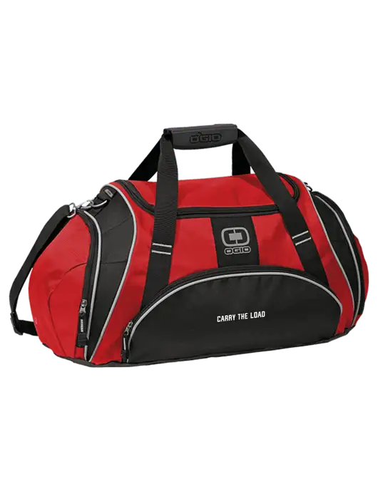 OGIO Red Crunch Duffel
 w/Carry The Load Logo