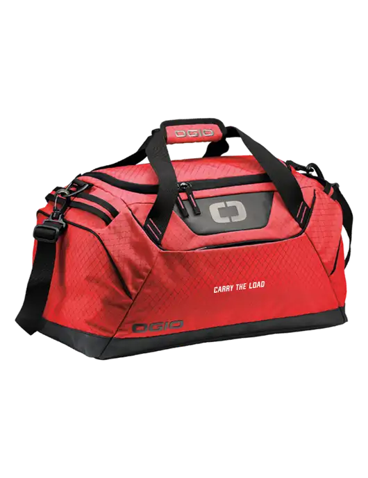 OGIO Red Catalyst Duffle
 w/Carry The Load Logo