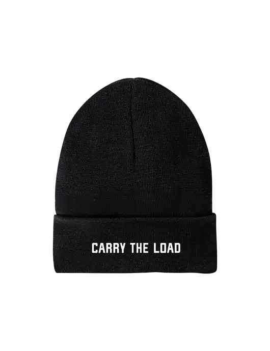 Recycled Black Beanie w/Carry The Load Logo