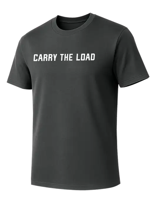 Allmade Charcoal Grey Organic Cotton Tee w/Carry The Load Logo
