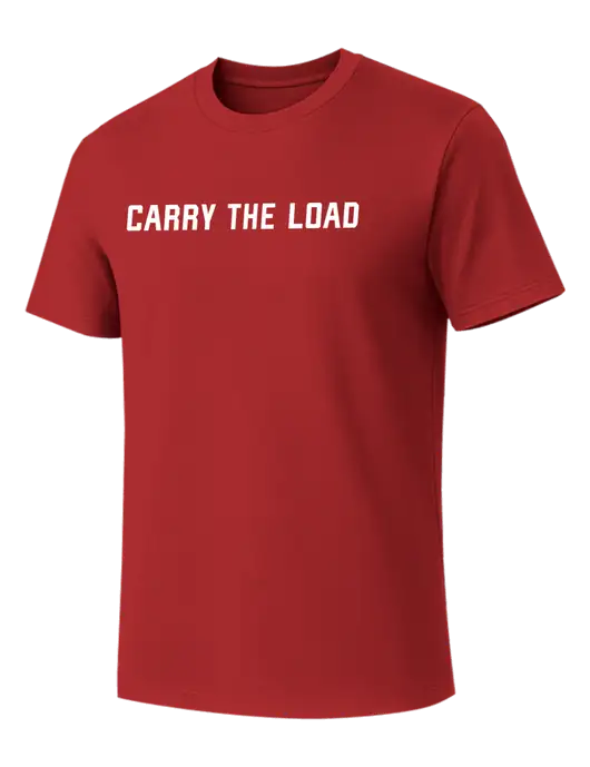 Allmade Revolution Red Organic Cotton Tee w/Carry The Load Logo