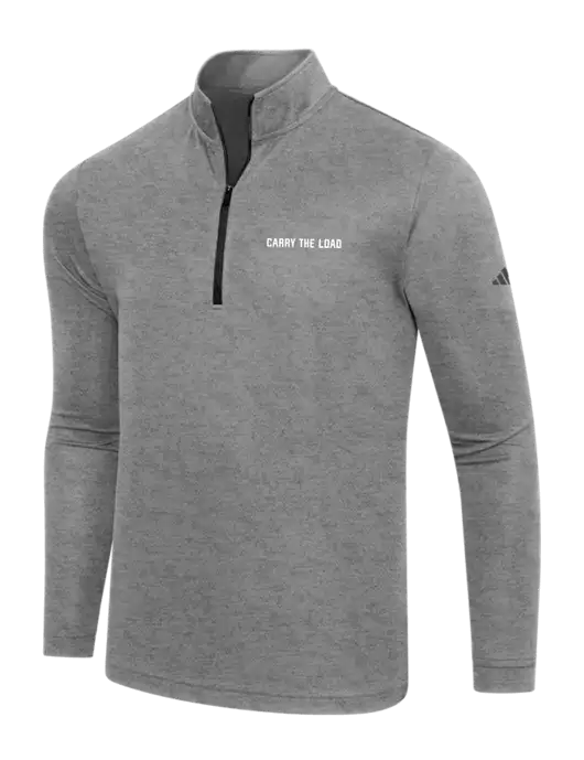 Adidas Black Heather  Lightweight Quarter Zip Pullover w/Carry The Load Logo