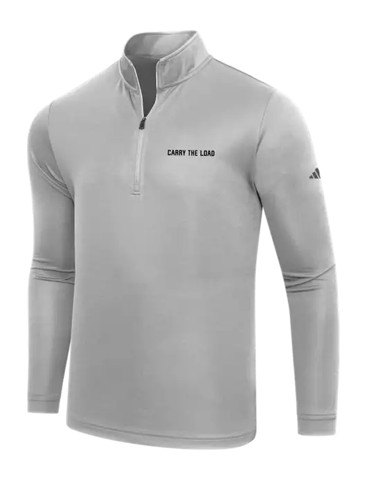 Adidas Medium Grey  Lightweight Quarter Zip Pullover w/Carry The Load Logo