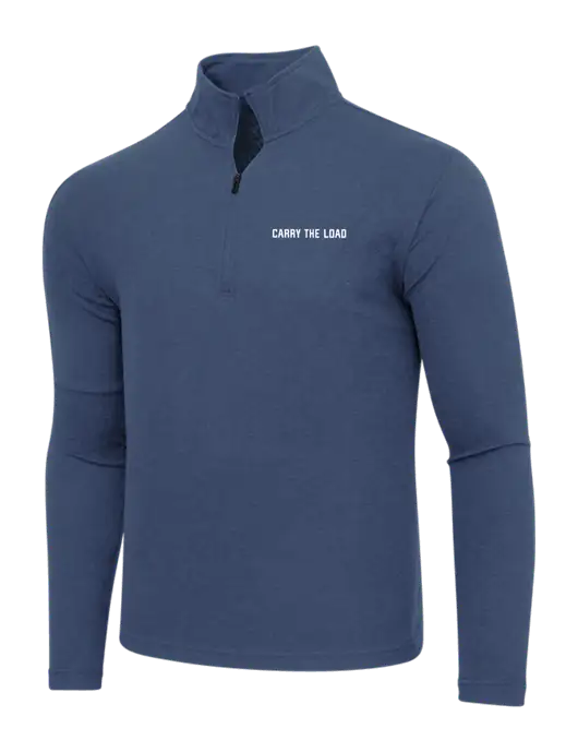 Adidas  Navy  Melange 3 Stripes Quarter Zip Sweater w/Carry The Load Logo