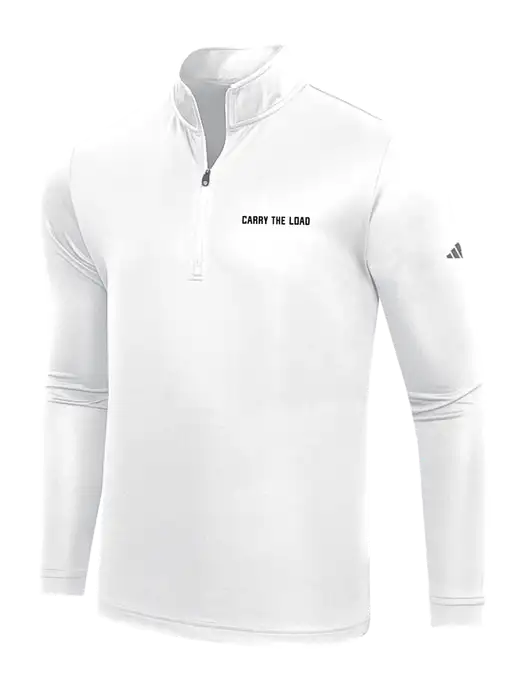 Adidas White  Lightweight Quarter Zip Pullover w/Carry The Load Logo