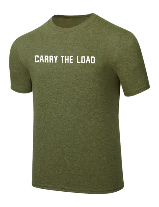 Simply Soft Military Green Frost 4.5oz Poly/Combed Ring Spun Cotton T-Shirt w/Carry The Load Logo