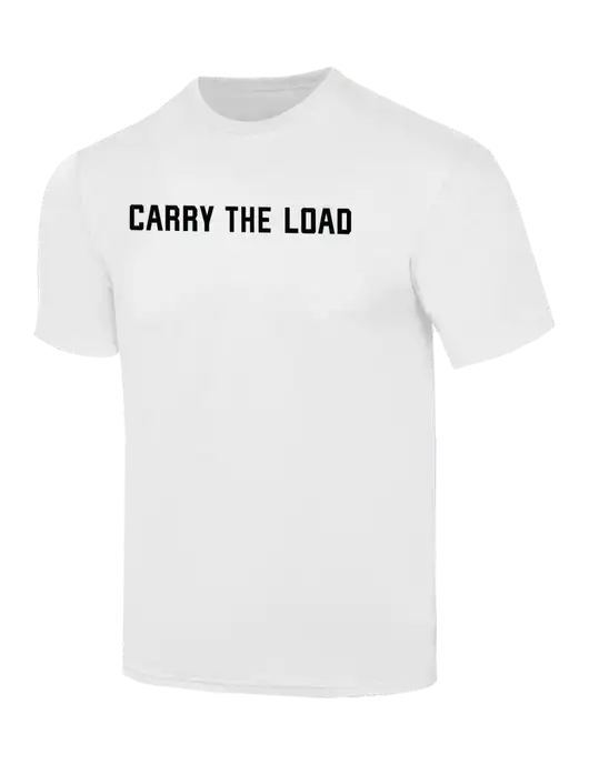 Simply Soft White 4.5oz  Poly/Combed Ring Spun Cotton T-Shirt w/Carry The Load Logo