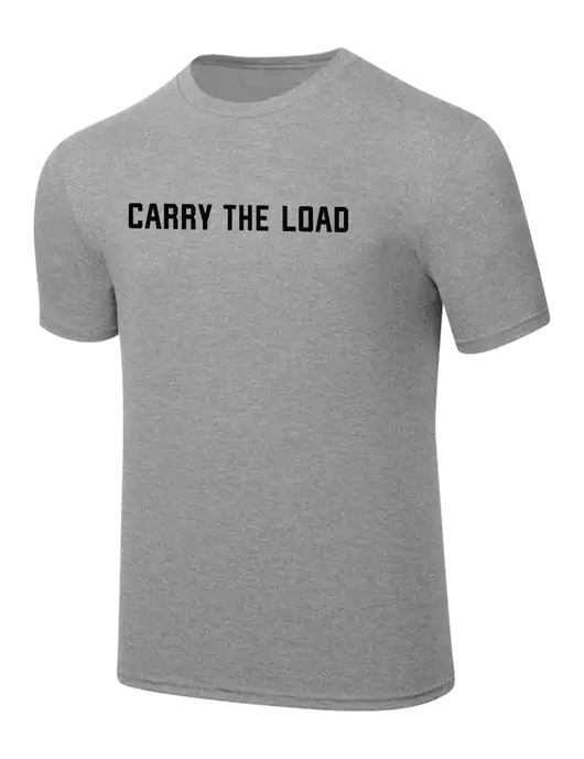 Simply Soft Heathered Light Grey 4.5oz  Poly/Combed Ring Spun Cotton T-Shirt w/Carry The Load Logo