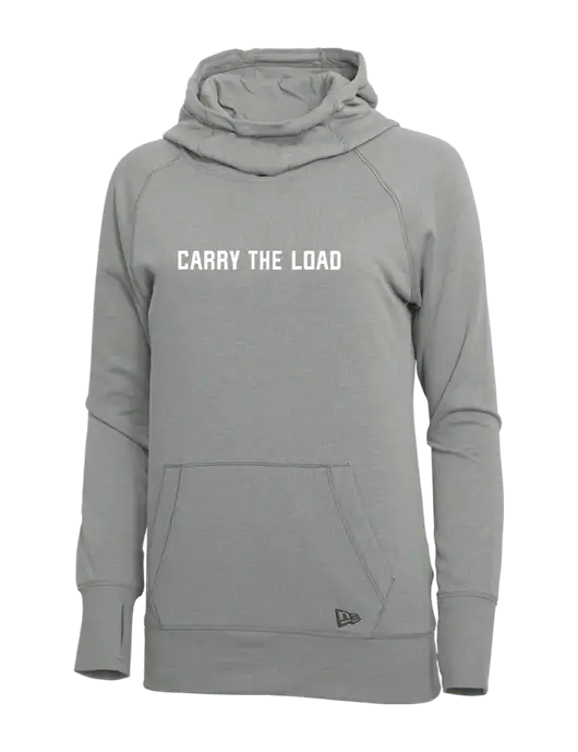 New Era Shadow Grey Heather Womens Tri-Blend Fleece Pullover Hoodie w/Carry The Load Logo