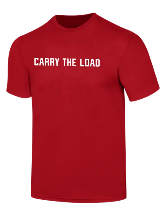 Simply Soft Red 4.5oz  Poly/Combed Ring Spun Cotton T-Shirt w/Carry The Load Logo