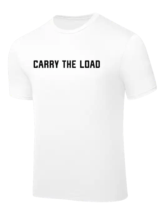 White PosiCharge Competitor Tee w/Carry The Load Logo