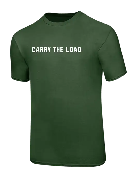 Ring Spun Dark Olive 4.5 oz T-Shirt w/Carry The Load Logo