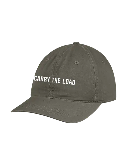 Garment Washed Unstructured Twill Olive Cap w/Carry The Load Logo