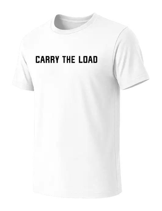 BELLA+CANVAS White Blend CVC Short Sleeve Tee w/Carry The Load Logo