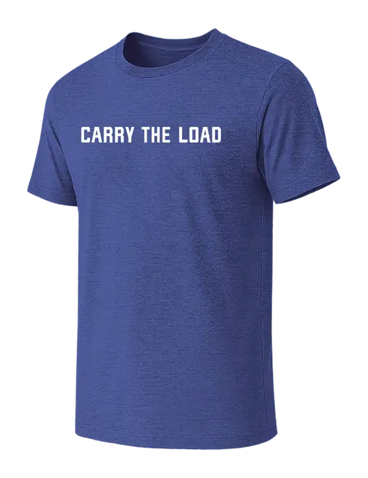 BELLA+CANVAS Heather Royal CVC Short Sleeve Tee w/Carry The Load Logo
