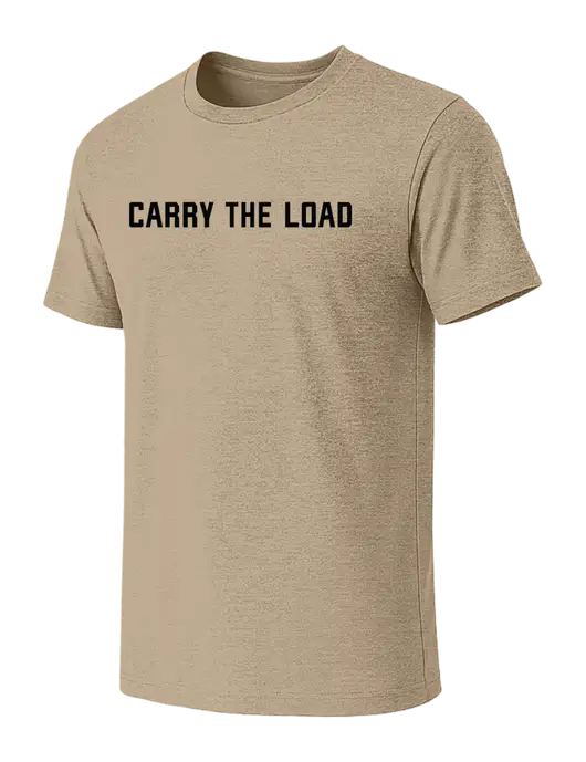 BELLA+CANVAS Heather Tan CVC Short Sleeve Tee w/Carry The Load Logo