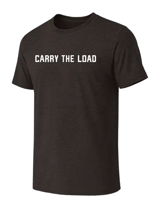 BELLA+CANVAS Dark Grey Heather CVC Short Sleeve Tee w/Carry The Load Logo
