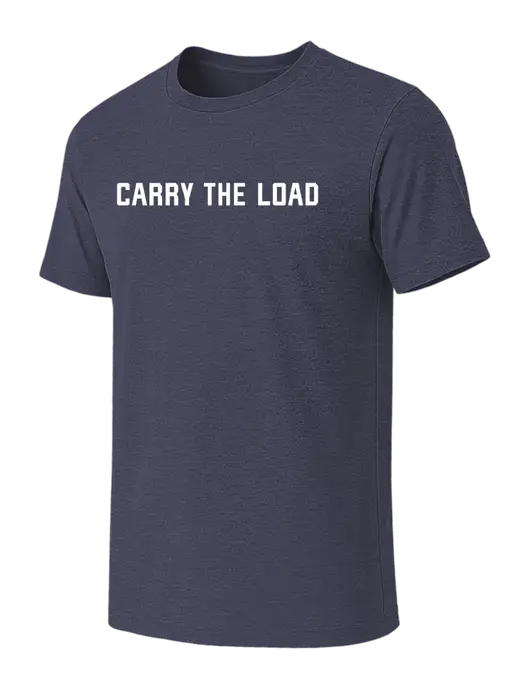 BELLA+CANVAS Heather Navy CVC Short Sleeve Tee w/Carry The Load Logo