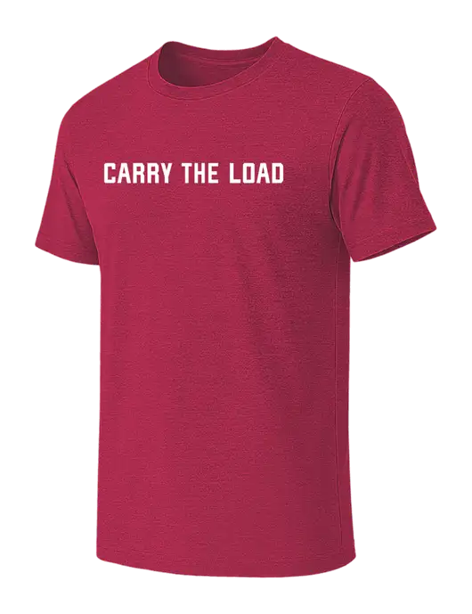 BELLA+CANVAS Heather Raspberry CVC Short Sleeve Tee w/Carry The Load Logo