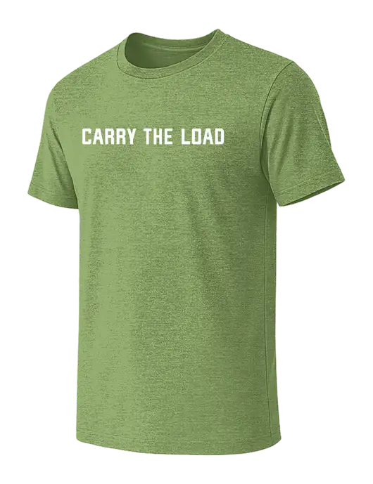 BELLA+CANVAS Heather Light Green CVC Short Sleeve Tee w/Carry The Load Logo