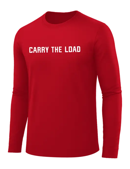 Long Sleeve Red PosiCharge Competitor Tee w/Carry The Load Logo