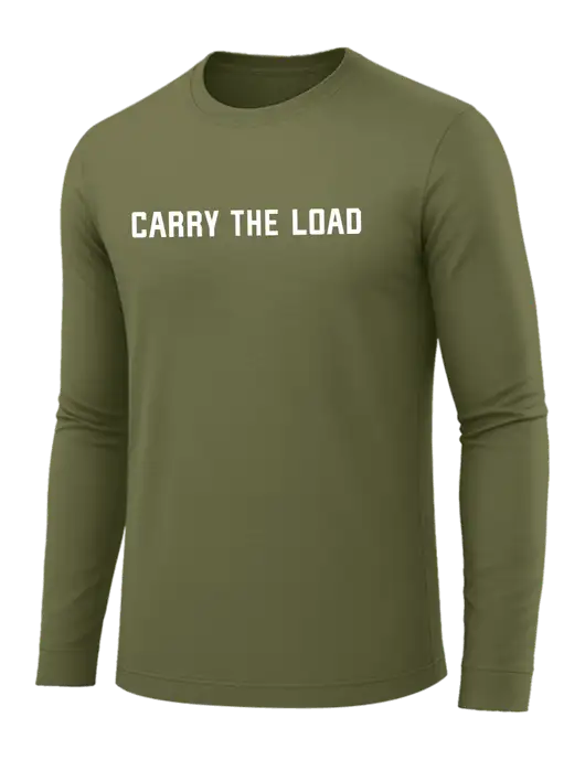 Long Sleeve Light Olive PosiCharge Competitor Tee w/Carry The Load Logo