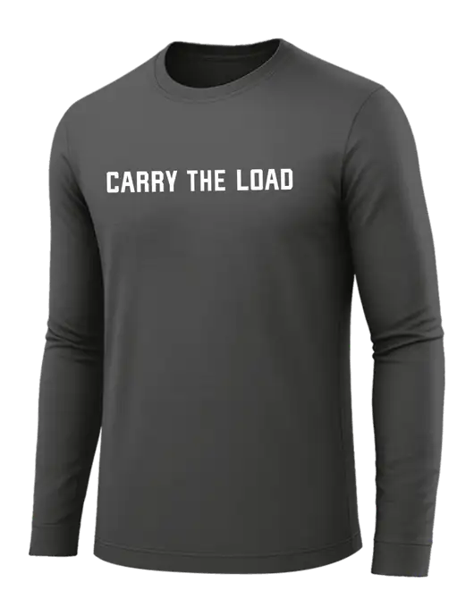 Long Sleeve Dark Grey PosiCharge Competitor Tee w/Carry The Load Logo