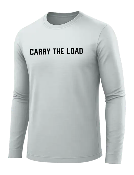 Long Sleeve Light Grey PosiCharge Competitor Tee w/Carry The Load Logo