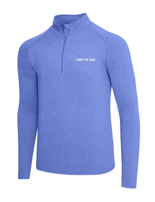 Royal Heather Sport Wick Stretch 1/4 Zip Pullover w/Carry The Load Logo