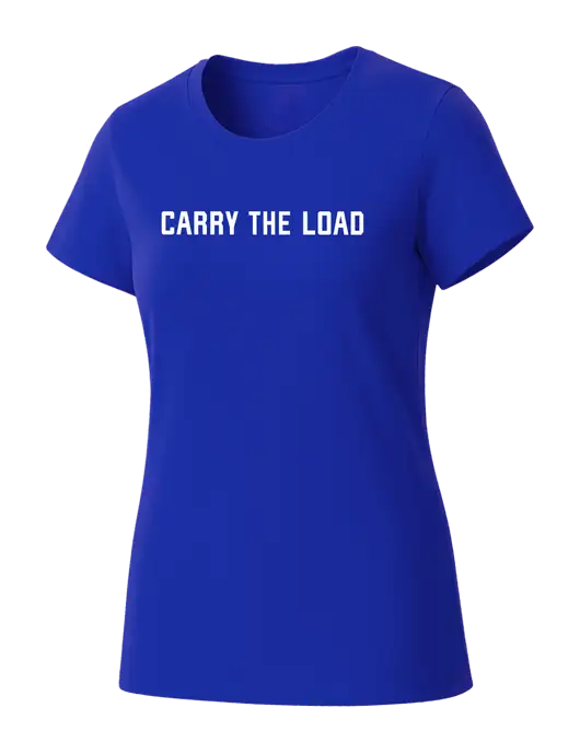 Womens Seriously Soft Royal T-Shirt w/Carry The Load Logo