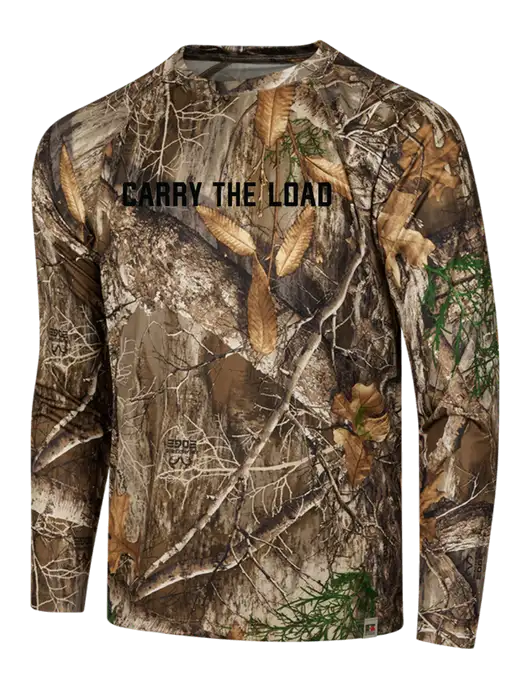 Russell Outdoors Realtree Edge Camo Performance Long Sleeve T-Shirt w/Carry The Load Logo