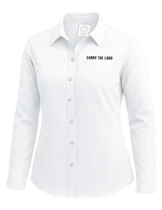 Brooks Brothers Womens White Wrinkle-Free Stretch Nailhead Shirt w/Carry The Load Logo