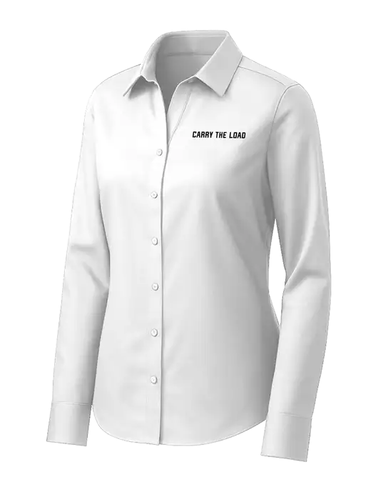 Brooks Brothers Womens White Wrinkle-Free Stretch Pinpoint Shirt w/Carry The Load Logo