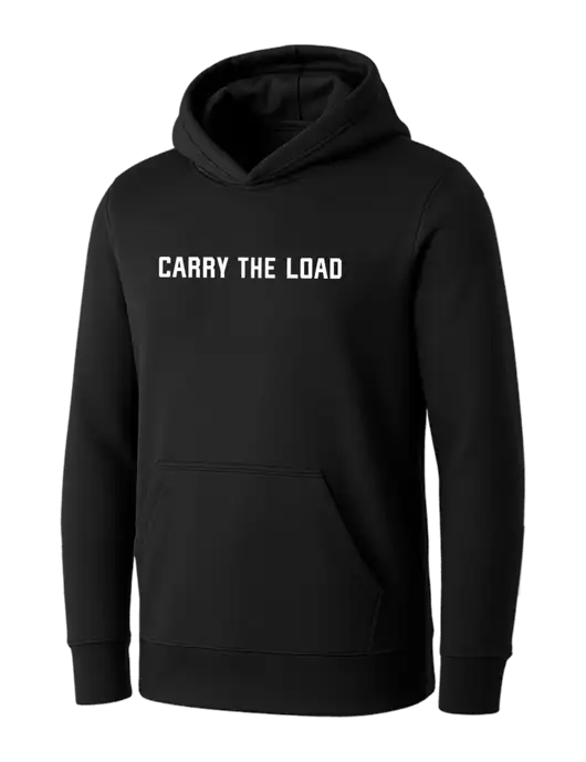 Womens Black Core Fleece Pullover Hooded Sweatshirt w/Carry The Load Logo