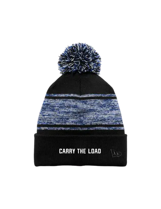 New Era Black/Royal Knit Chilled Pom Beanie w/Carry The Load Logo