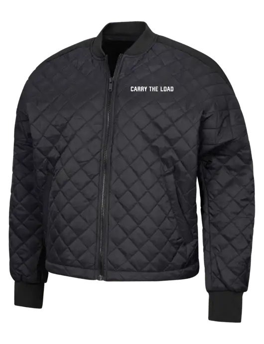 Mercer+Mettle Black Womens Boxy Quilted Jacket w/Carry The Load Logo