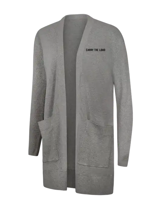 Mercer+Mettle Womens Light Grey Heather Open Front Cardigan Sweater w/Carry The Load Logo