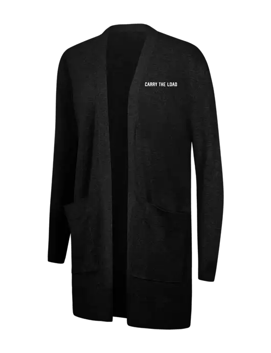 Mercer+Mettle Womens Black Open Front Cardigan Sweater w/Carry The Load Logo