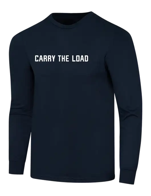 Simply Soft Long Sleeve Navy 4.5 oz, Poly/Combed Ring Spun Cotton T-Shirt w/Carry The Load Logo