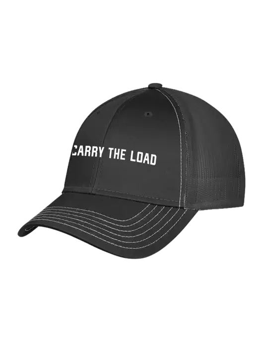 Charcoal Grey Mesh Trucker Cap Snap Back w/Carry The Load Logo