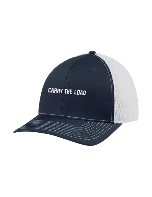 Richardson Adjustable Snapback Original 112 Trucker Cap Navy w/White Mesh w/Carry The Load Logo
