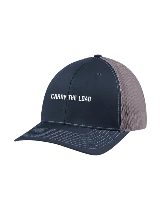 Richardson Adjustable Snapback Original 112 Trucker Cap Navy w/Charcoal Mesh w/Carry The Load Logo