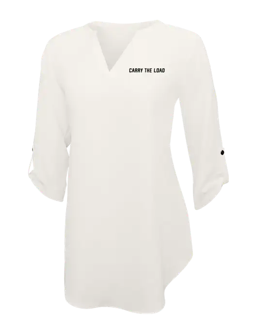 Ivory Womens 3/4 Sleeve Tunic Blouse w/Carry The Load Logo