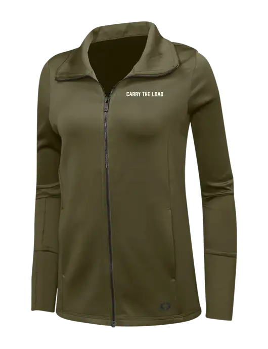OGIO Olive Womens Endurance Modern Performance Full-Zip w/Carry The Load Logo