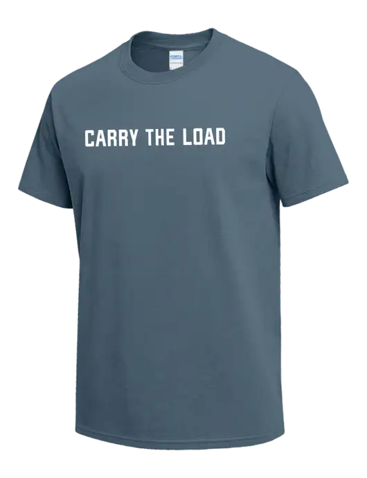 Slate Blue Heavyweight 6.1 oz T-Shirt w/Carry The Load Logo