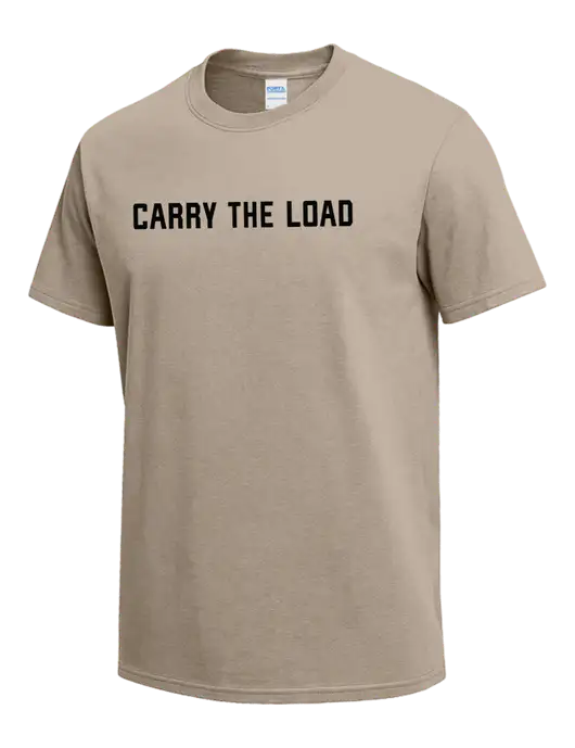 Tan Heavyweight 6.1 oz T-Shirt w/Carry The Load Logo