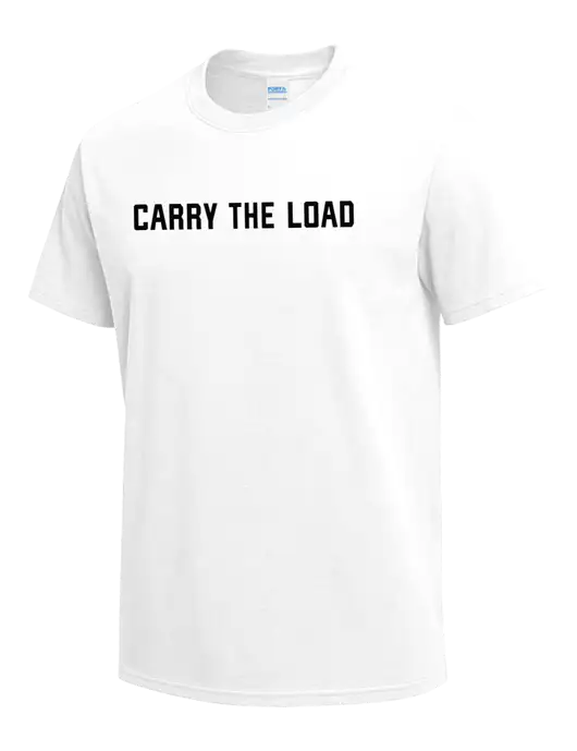White Heavyweight 6.1 oz T-Shirt w/Carry The Load Logo