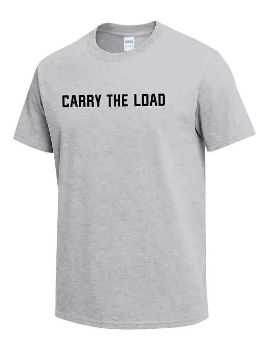 Light Grey Heather Heavyweight 6.1 oz T-Shirt w/Carry The Load Logo